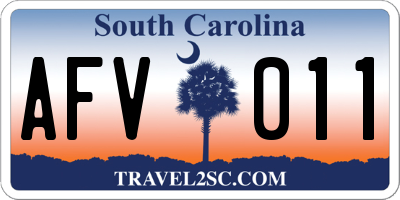 SC license plate AFV011