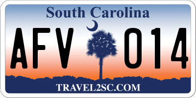 SC license plate AFV014