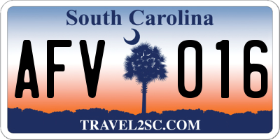 SC license plate AFV016