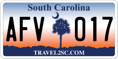 SC license plate AFV017