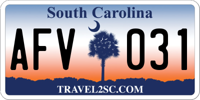 SC license plate AFV031