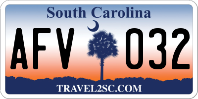 SC license plate AFV032