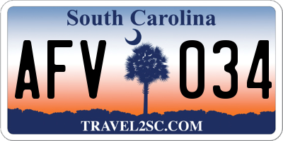 SC license plate AFV034