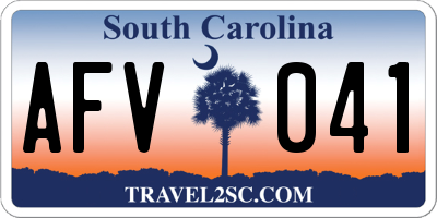 SC license plate AFV041