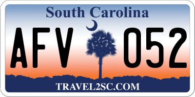 SC license plate AFV052