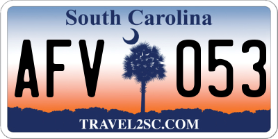 SC license plate AFV053