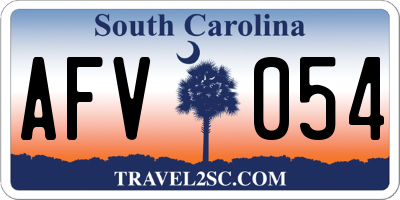 SC license plate AFV054
