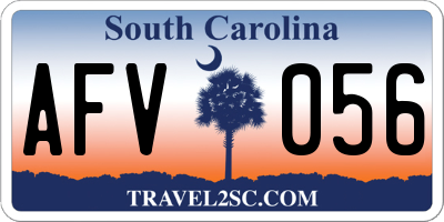 SC license plate AFV056
