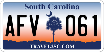 SC license plate AFV061