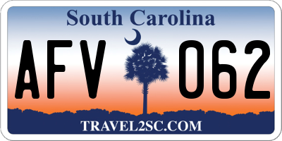 SC license plate AFV062