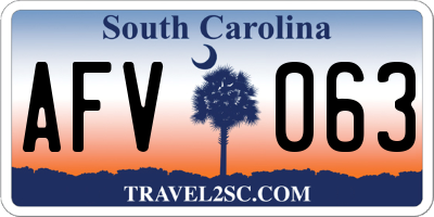 SC license plate AFV063