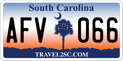 SC license plate AFV066