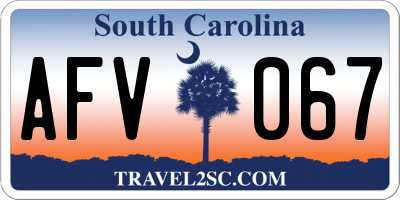 SC license plate AFV067