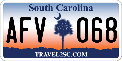 SC license plate AFV068