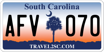 SC license plate AFV070