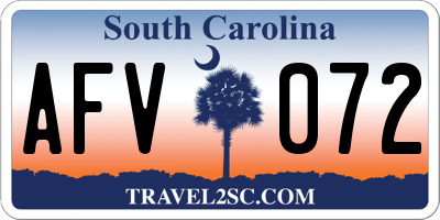 SC license plate AFV072
