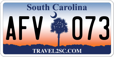 SC license plate AFV073