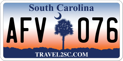 SC license plate AFV076