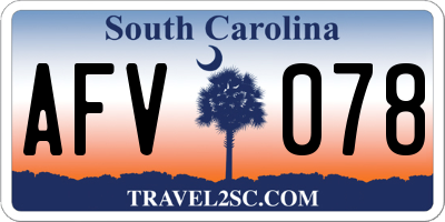 SC license plate AFV078