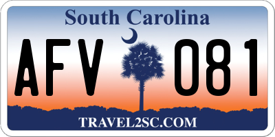 SC license plate AFV081