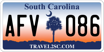 SC license plate AFV086