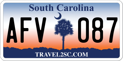 SC license plate AFV087