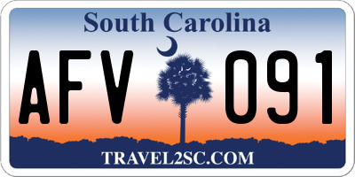 SC license plate AFV091