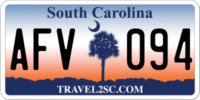 SC license plate AFV094
