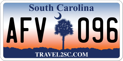 SC license plate AFV096