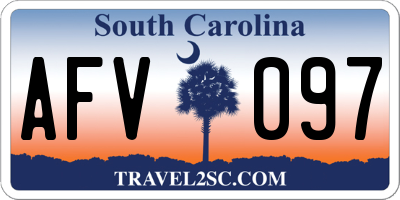SC license plate AFV097