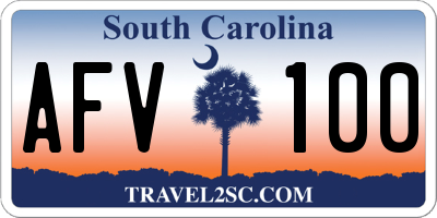 SC license plate AFV100