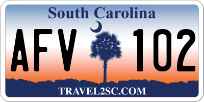 SC license plate AFV102