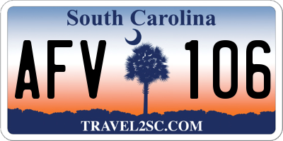 SC license plate AFV106
