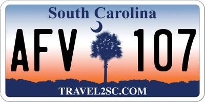 SC license plate AFV107