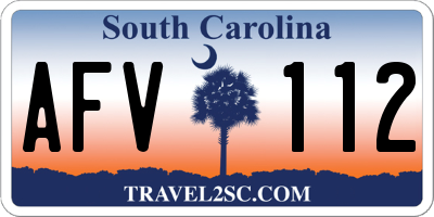 SC license plate AFV112