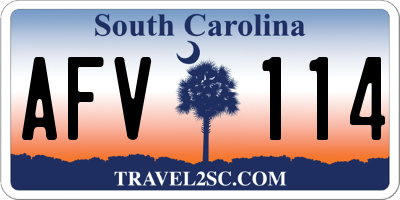 SC license plate AFV114