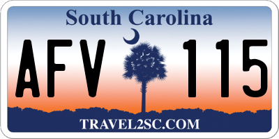 SC license plate AFV115