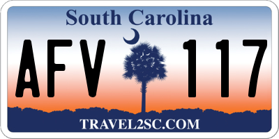 SC license plate AFV117