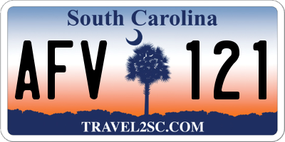 SC license plate AFV121
