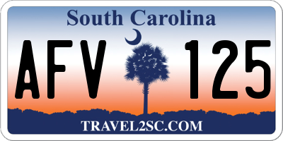 SC license plate AFV125