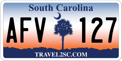 SC license plate AFV127