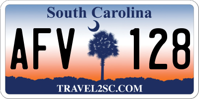SC license plate AFV128