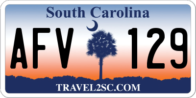SC license plate AFV129