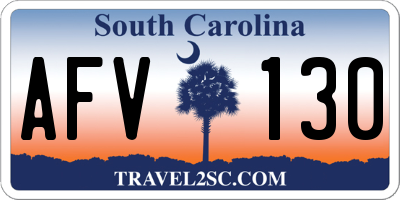SC license plate AFV130