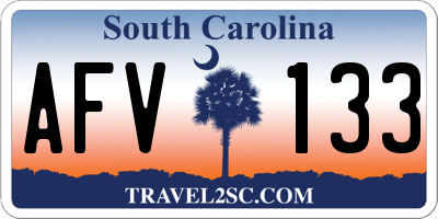 SC license plate AFV133