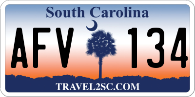 SC license plate AFV134
