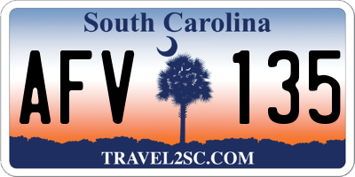 SC license plate AFV135