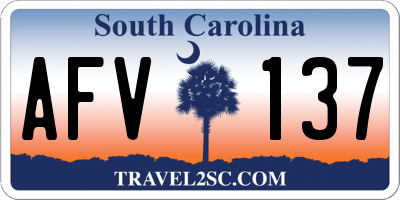 SC license plate AFV137