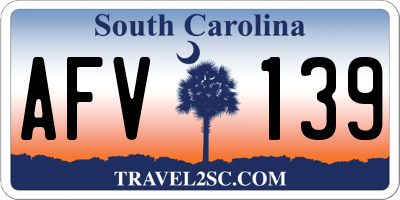 SC license plate AFV139