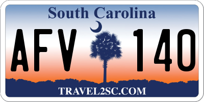SC license plate AFV140